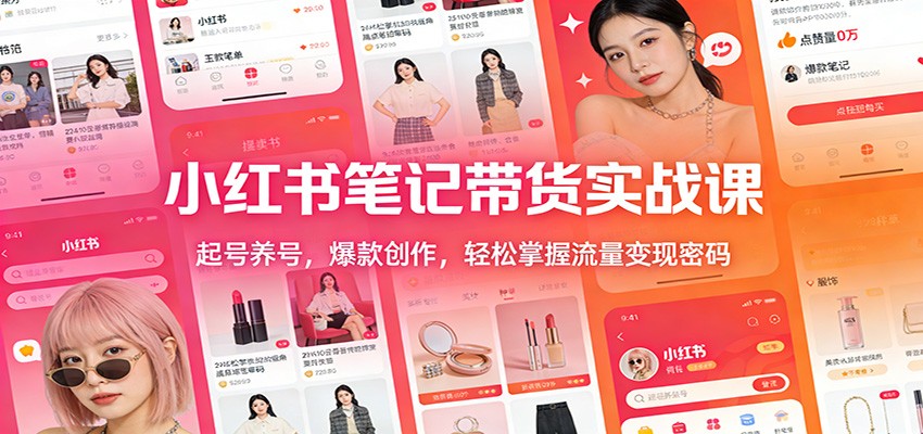 小红书笔记带货实战课：起号养号，爆款创作，轻松掌握流量变现密码-华夏圈
