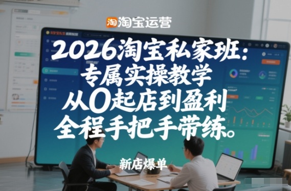 2026淘宝私家班：专属实操教学，从0起店到盈利，全程手把手带练（更新26年3月）-华夏圈