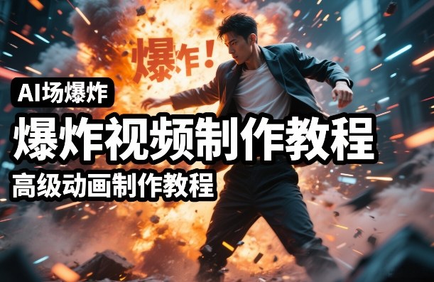 AI场景爆炸视频制作教程，利用人物实拍视频制作出高级的动画特效-华夏圈