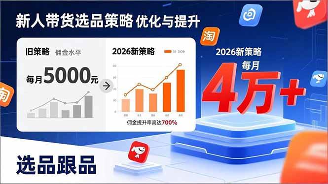 （17480期）新人带货别瞎选品！这套2026全新选品跟品策略，让我的佣金从0做到每月4万+-华夏圈