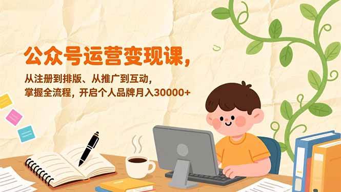 （17067期）公众号运营变现课，从注册到排版、从推广到互动，掌握全流程，开启个人品牌月入30000+-华夏圈