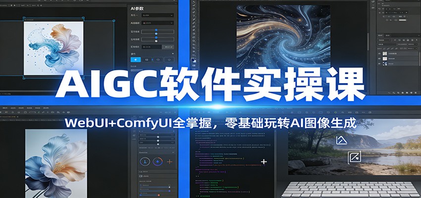AIGC软件实操课：WebUI+ComfyUI全掌握，零基础玩转AI图像生成-华夏圈