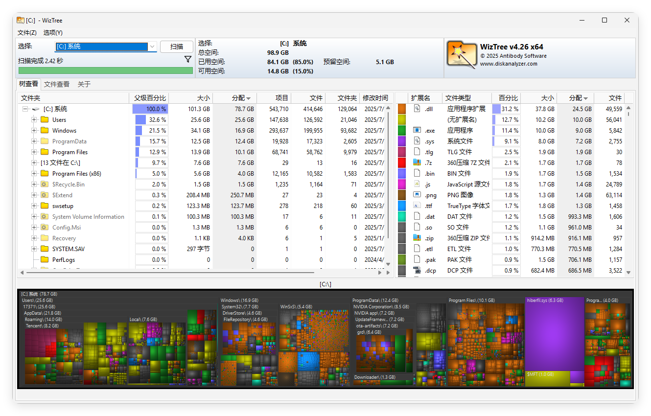 WizTree磁盘分析工具v4.30便携版-华夏圈