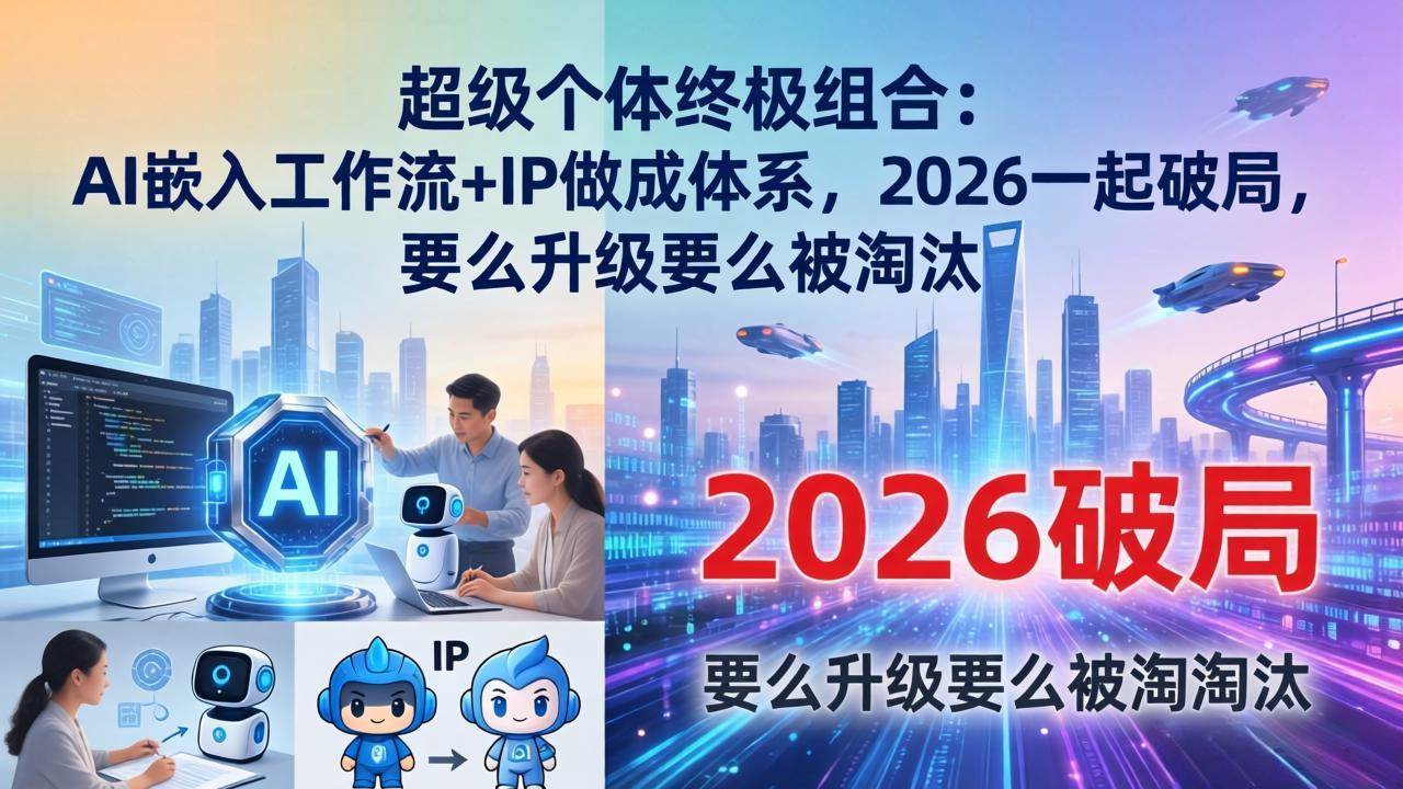 （17808期）超级个体终极组合-更新：AI嵌入工作流+IP做成体系，2026一起破局，要么升级要么被淘汰-华夏圈