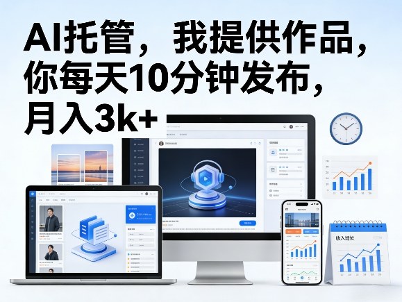 公众号AI托管，我提供作品，你每天10分钟发布，月入3k+【揭秘】-华夏圈