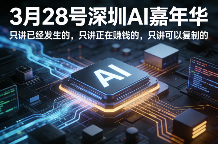 3月28号深圳AI嘉年华，只讲已经发生的，只讲正在賺钱的，只讲可以复制的-华夏圈