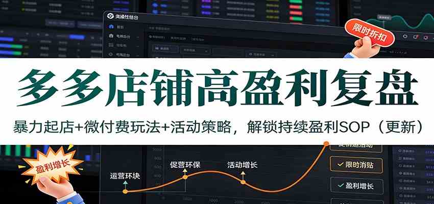 多多店铺高盈利复盘：暴力起店+微付费玩法+活动策略，解锁持续盈利SOP（更新）-华夏圈
