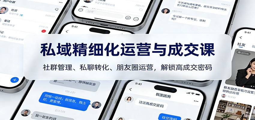 私域精细化运营与成交课：社群管理、私聊转化、朋友圈运营，解锁高成交密码-华夏圈