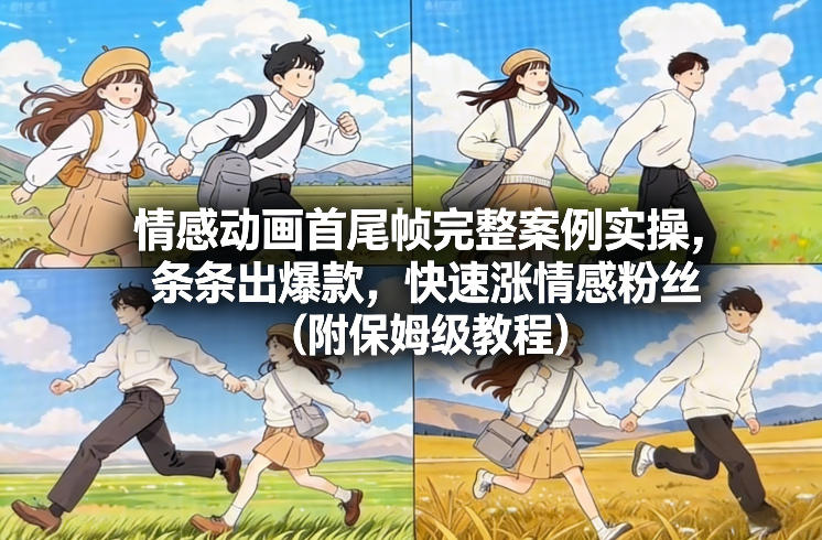 情感动画首尾帧完整案例实操，条条出爆款，快速涨情感粉丝（附保姆级教程）-华夏圈