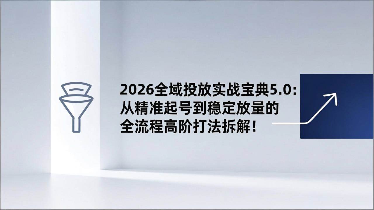 （17156期）2026全域投放实战宝典5.0：从精准起号到稳定放量的全流程高阶打法拆解！-华夏圈