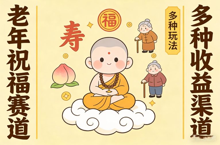 老年祝福赛道，漫画+小佛陀，多种玩法+多种收益渠道【附详细教程】-华夏圈