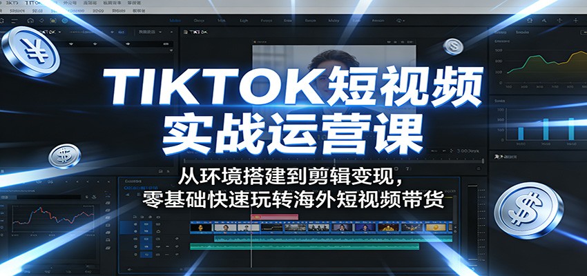 TIKTOK短视频实战运营课：从环境搭建到剪辑变现，零基础快速玩转海外短视频带货-华夏圈