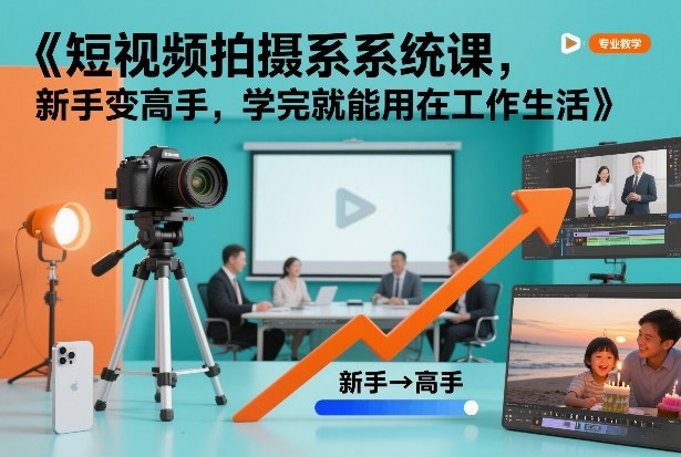 短视频拍摄系统课，新手变高手，学完就能用在工作生活-华夏圈