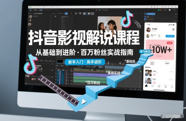 抖音百万粉丝影视解说课程，基础到进阶课，适合新手和进阶学习-华夏圈