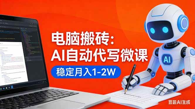 （17582期）电脑搬砖：AI自动代写微课，稳定月入1-2W，提供接单渠道，0门槛小白可做！-华夏圈