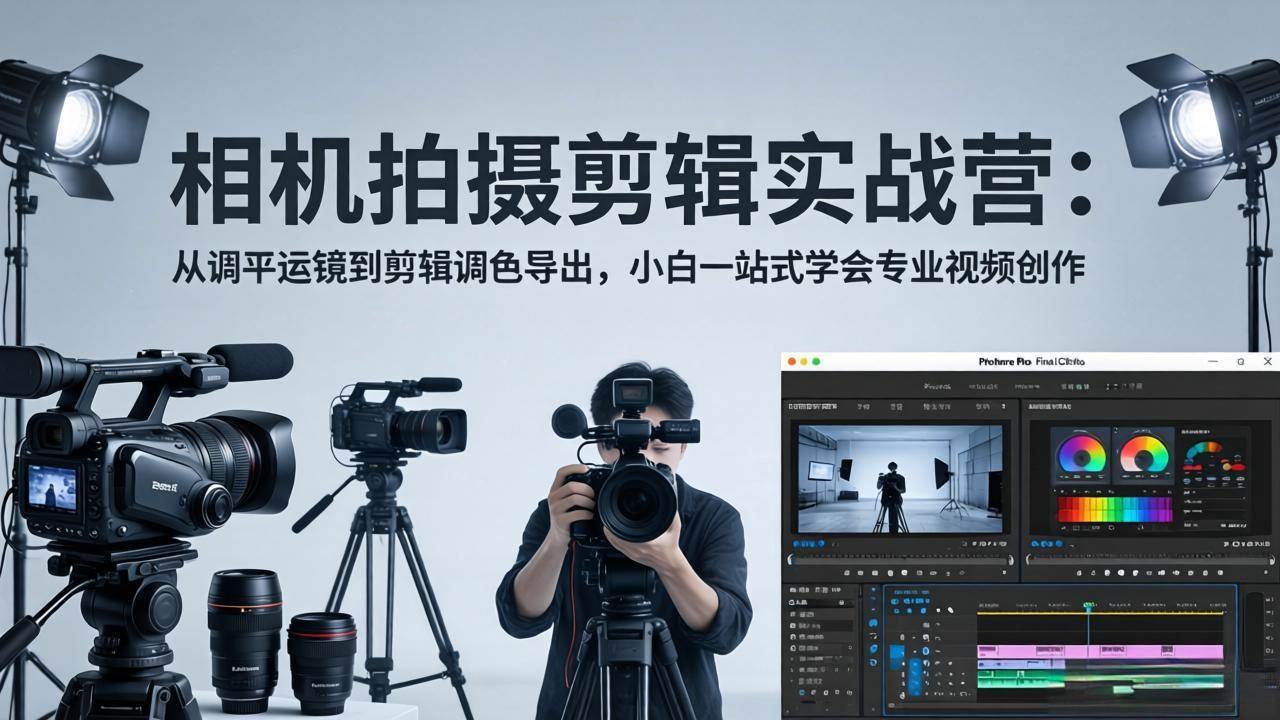 （18002期）相机拍摄剪辑实战营：从调平运镜到剪辑调色导出，小白一站式学会专业视频创作-华夏圈