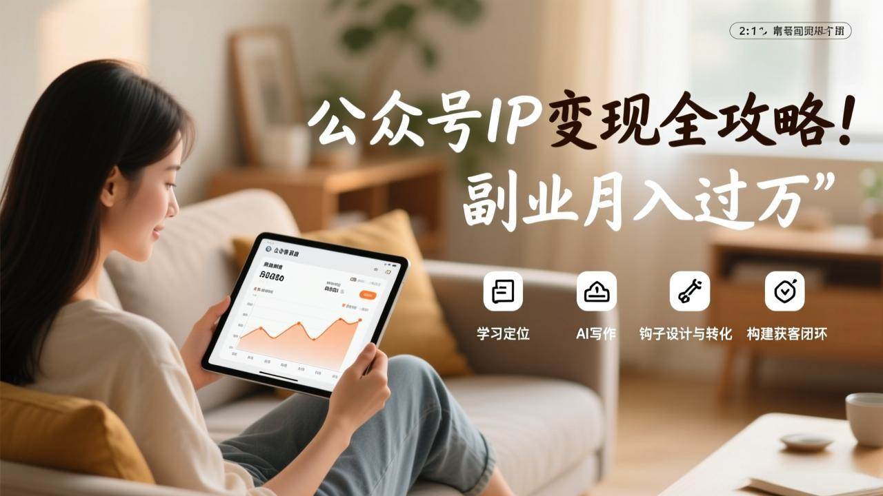 （17275期）公众号IP变现全攻略，学习定位、AI写作、钩子设计与转化，构建获客闭环，副业月入过万-华夏圈