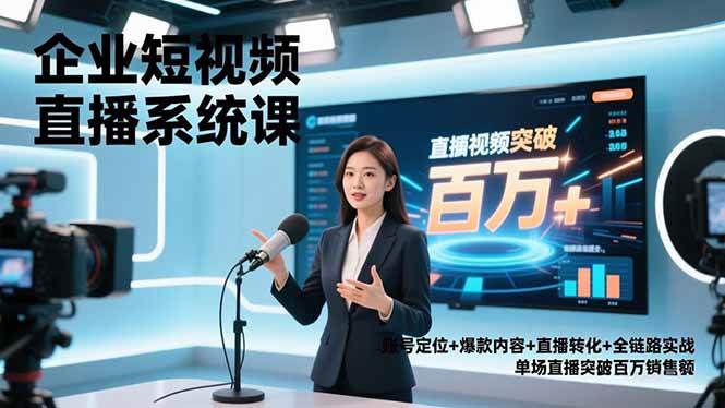 （16878期）企业短视频直播系统课，账号定位+爆款内容+直播转化+全链路实战，单场直播突破百万销售额-华夏圈