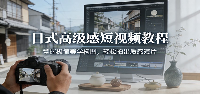 日式高级感短视频教程：掌握极简美学构图，轻松拍出质感短片-华夏圈