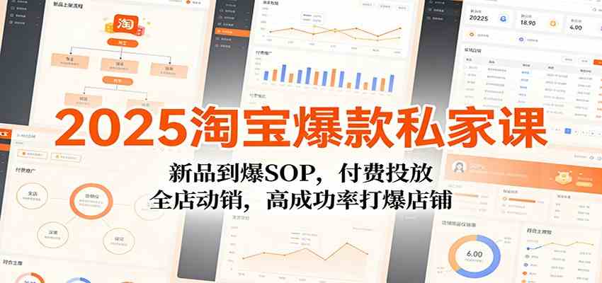 2025淘宝爆款私家课：新品到爆SOP，付费投放，全店动销，高成功率打爆店铺-华夏圈