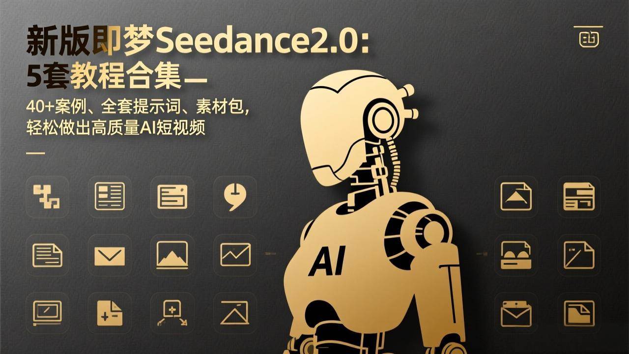 （17398期）新版即梦Seedance2.0：5套教程合集，40+案例、全套提示词、素材包，轻松做出高质量AI短视频-华夏圈