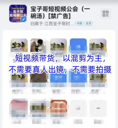 宝子哥头部团队短视频带货，以混剪为主，不需要真人出镜，不需要拍摄【更新11月】-华夏圈