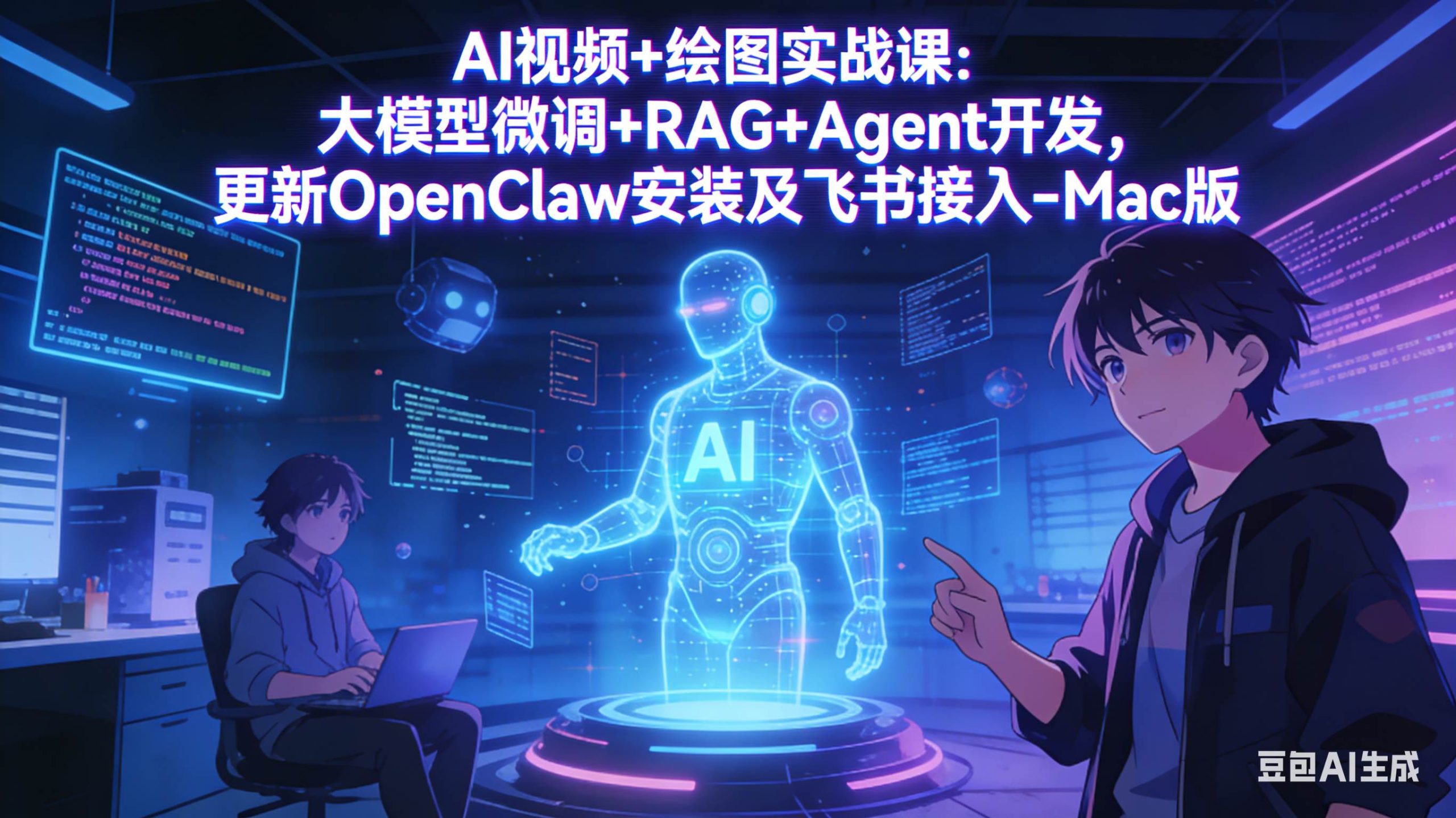 （17594期）AI视频+绘图实战课：大模型微调+RAG+Agent开发，更新OpenClaw安装及飞书接入-Mac版-华夏圈