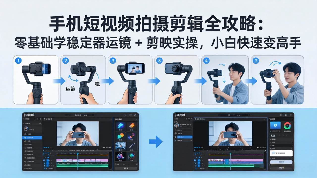 （18003期）手机短视频拍摄剪辑全攻略：零基础学稳定器运镜 + 剪映实操，小白快速变高手-华夏圈