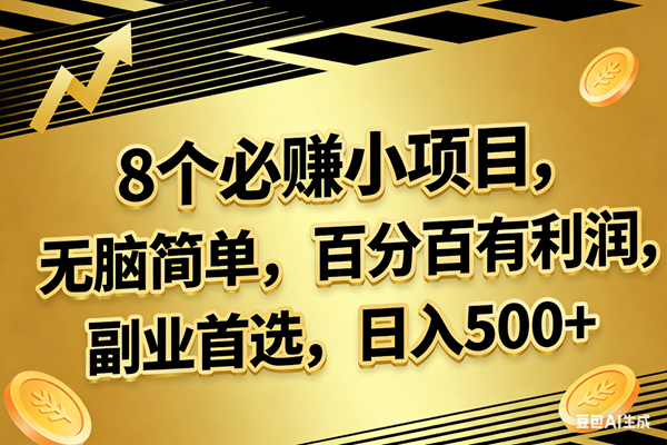 （17793期）10个必赚的小项目，百分百有利润，无脑简单，副业首选，日入300+-华夏圈