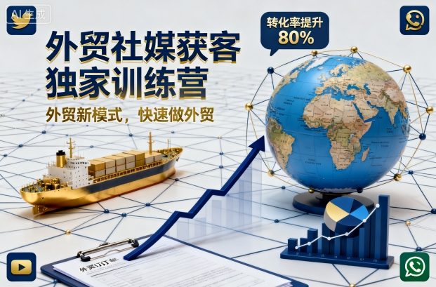 外贸社媒获客独家训练营，外贸新模式，快速做外贸（更新26年3月）-华夏圈