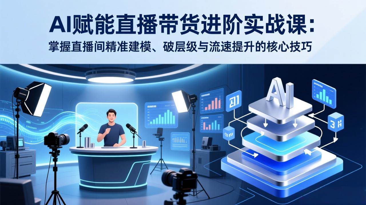 （17405期）AI赋能直播带货进阶实战课：掌握直播间精准建模、破层级与流速提升的核心技巧-华夏圈