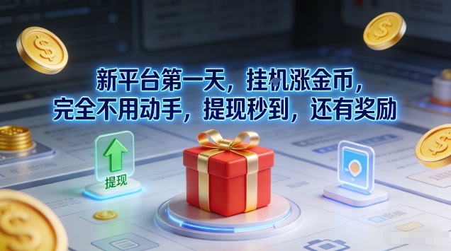 新平台第一天，挂G涨金币，完全不用动手，提现秒到，还有奖励【揭秘】-华夏圈