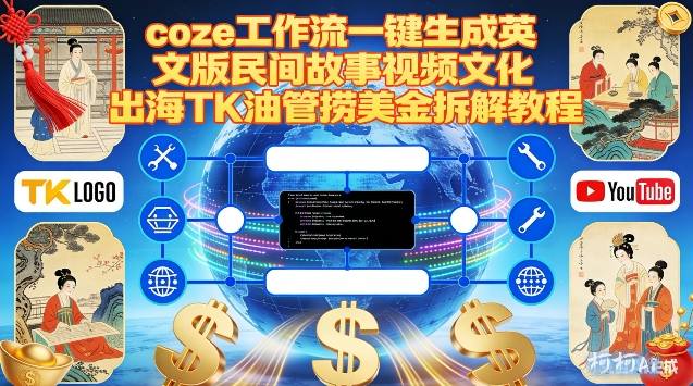 Coze扣子工作流一键生成英文版民间故事视频，文化出海TK油管捞美金拆解教程-华夏圈