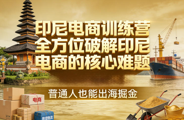 印尼电商训练营，全方位破解印尼电商的核心难题，普通人也能出海掘金-华夏圈