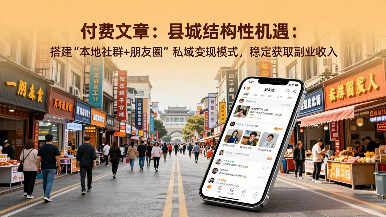 （17518期）付费文章：县城结构性机遇：搭建“本地社群+朋友圈”私域变现模式，稳定获取副业收入-华夏圈