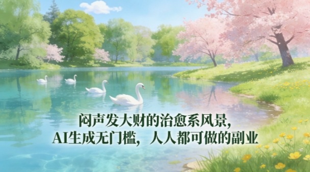 闷声发大财的治愈系风景，AI生成无门槛，人人都可做的副业-华夏圈