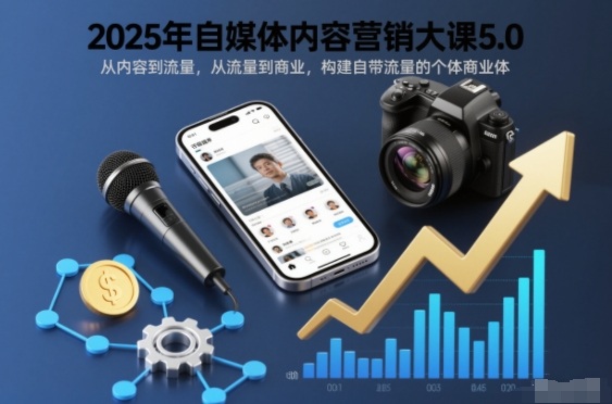 2025年自媒体内容营销大课5.0，从内容到流量，从流量到商业，构建自带流量的个体商业体-华夏圈