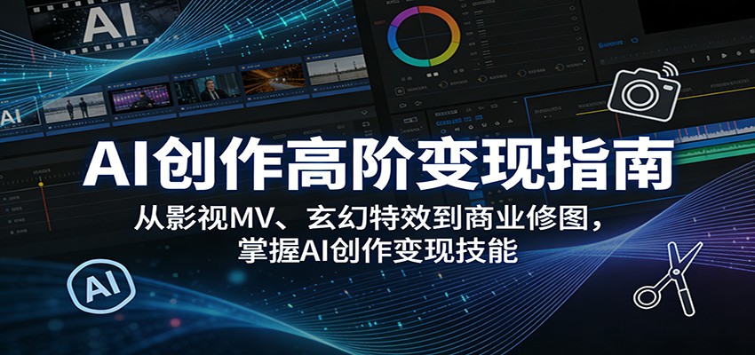 AI创作高阶变现指南：从影视MV、玄幻特效到商业修图，掌握AI创作变现技能-华夏圈