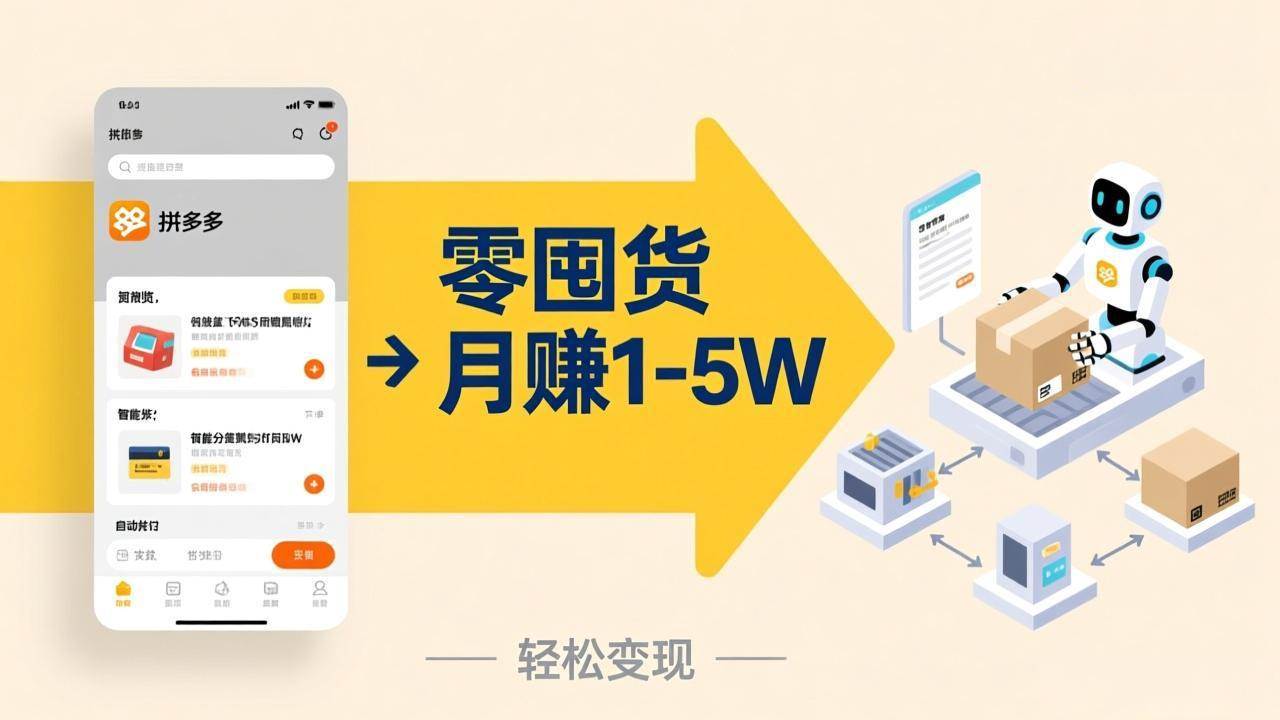 （17490期）不用囤货不用跑单！拼多多虚拟玩法，机器人管理发货和客服，帮你月赚 1-5W-华夏圈