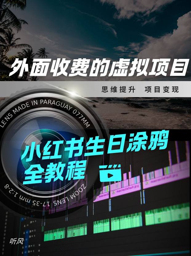 外面收费的小众虚拟项目，小红薯生日涂鸦，每日50-2张-华夏圈