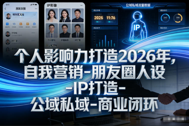 个人影响力打造2026年，自我营销-朋友圈人设-IP打造-公域私域-商业闭环-华夏圈
