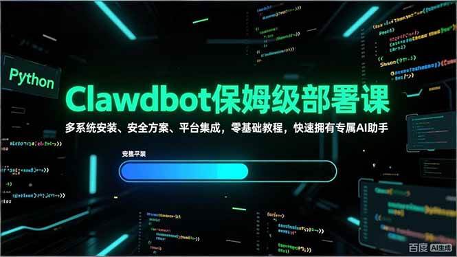 （17343期）Clawdbot保姆级部署课，多系统安装、安全方案、平台集成，零基础教程，快速拥有专属AI助手-华夏圈