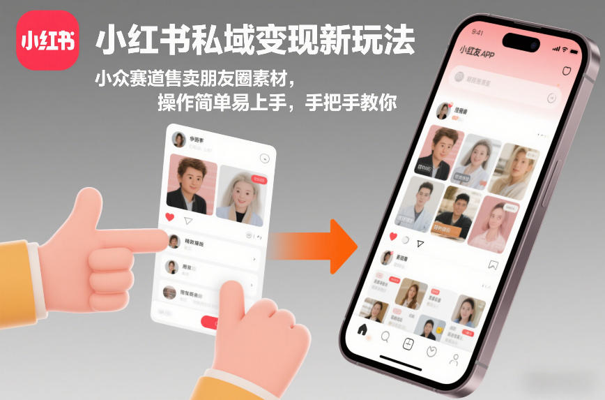 小红书私域变现新玩法，小众赛道售卖朋友圈素材，操作简单易上手，手把手教你-华夏圈