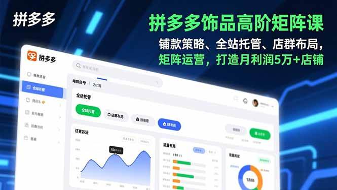 （16915期）拼多多饰品高阶矩阵课，铺款策略、全站托管、店群布局，矩阵运营，打造月利润5万+店铺-华夏圈