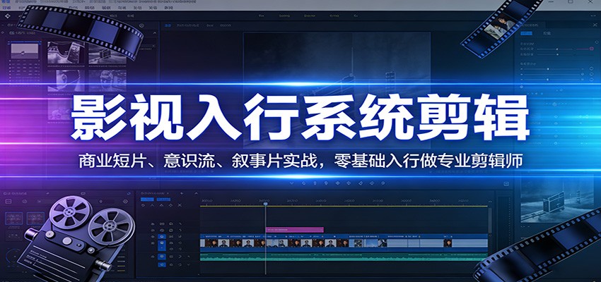 影视系统剪辑，商业短片、意识流、叙事片实战，零基础入行做专业剪辑师-华夏圈